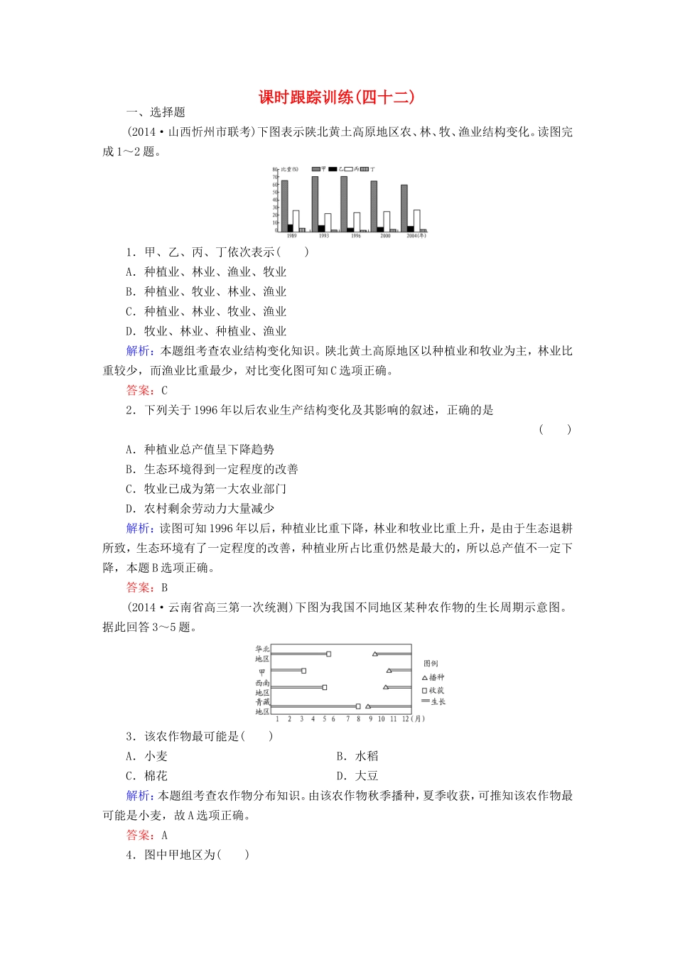 （新课标）高考地理总复习 课时跟踪训练42-人教版高三全册地理试题_第1页