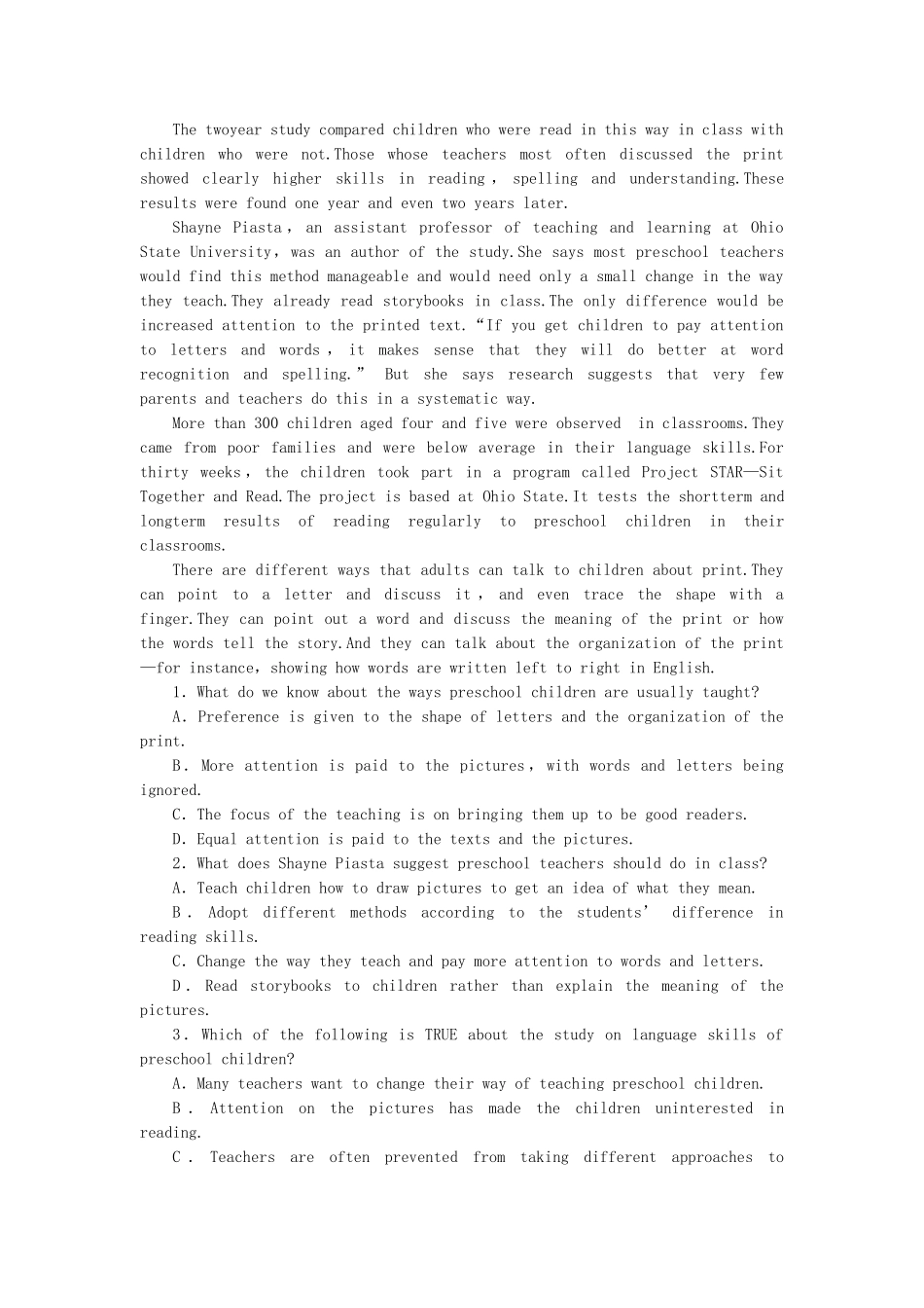 高考英语一轮复习 课时专练5 新人教版必修5_第3页