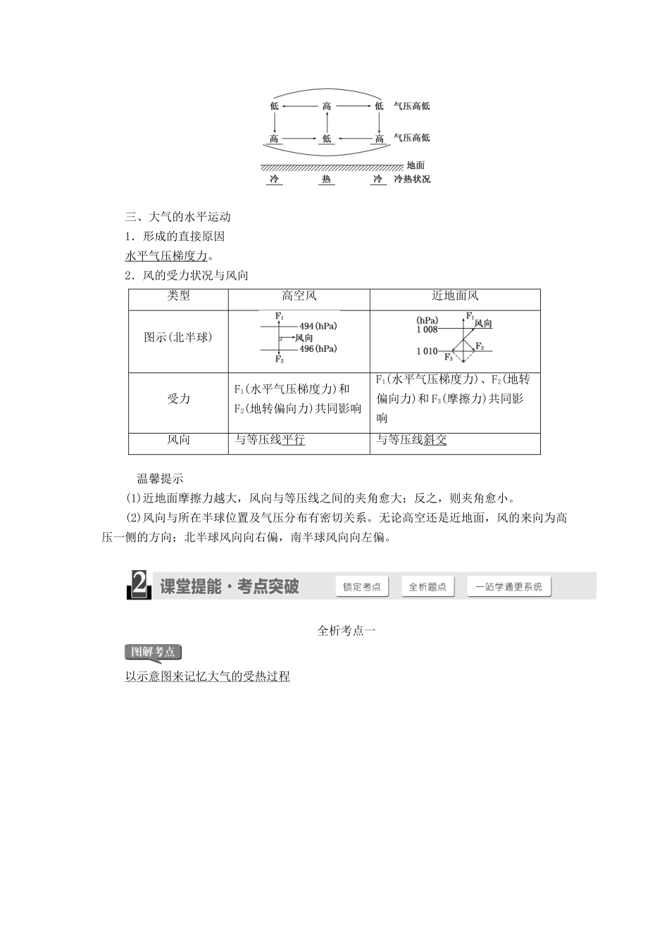 高考地理一轮复习 第二章 地球上的大气-人教版高三全册地理试题_第2页