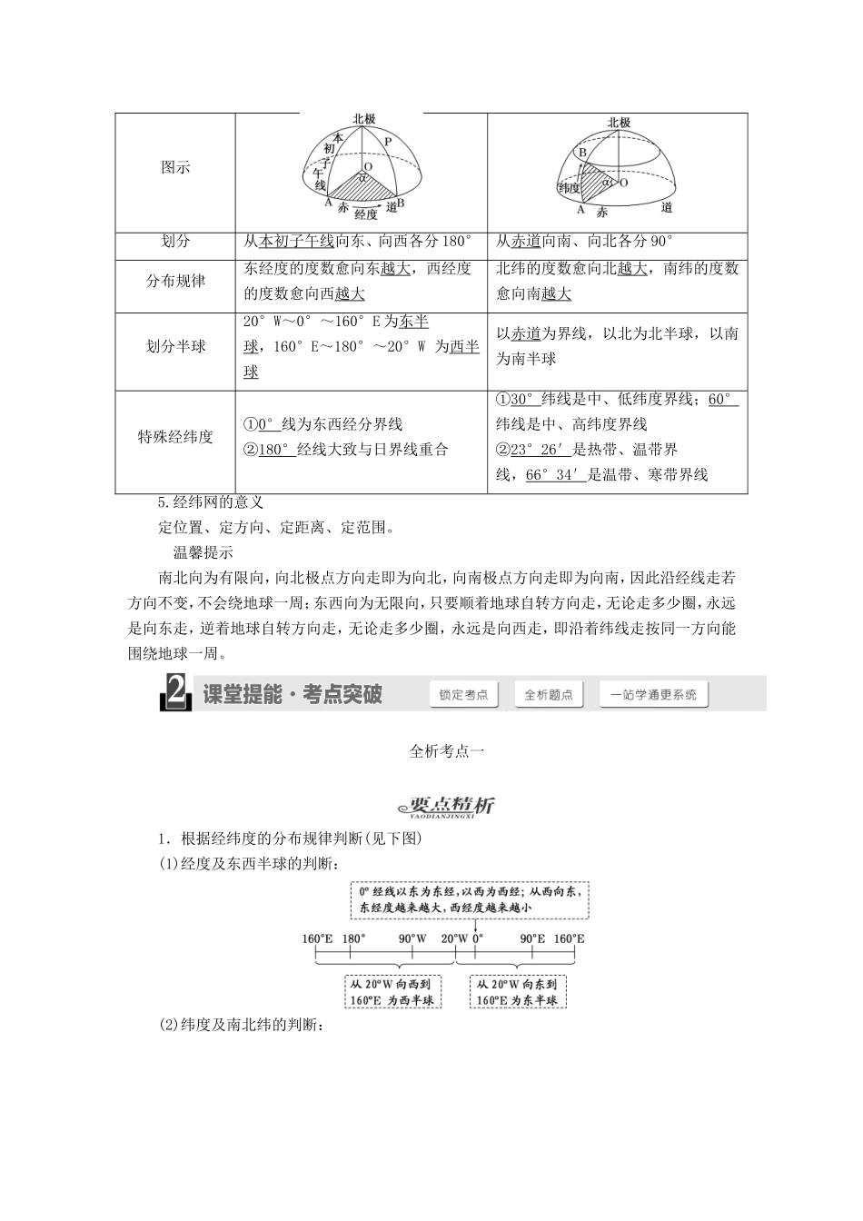 高考地理一轮复习 第一章 行星地球（含地球和地图）-人教版高三全册地理试题_第2页