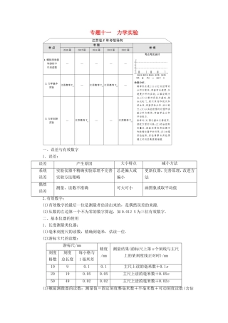 高考物理二轮复习 第1部分 专题突破篇 专题11 力学实验讲练-人教版高三物理试题