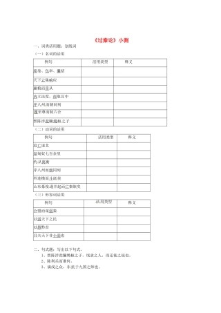 （暑期特供）高中语文 3.3《过秦论》同步测试 新人教版必修3