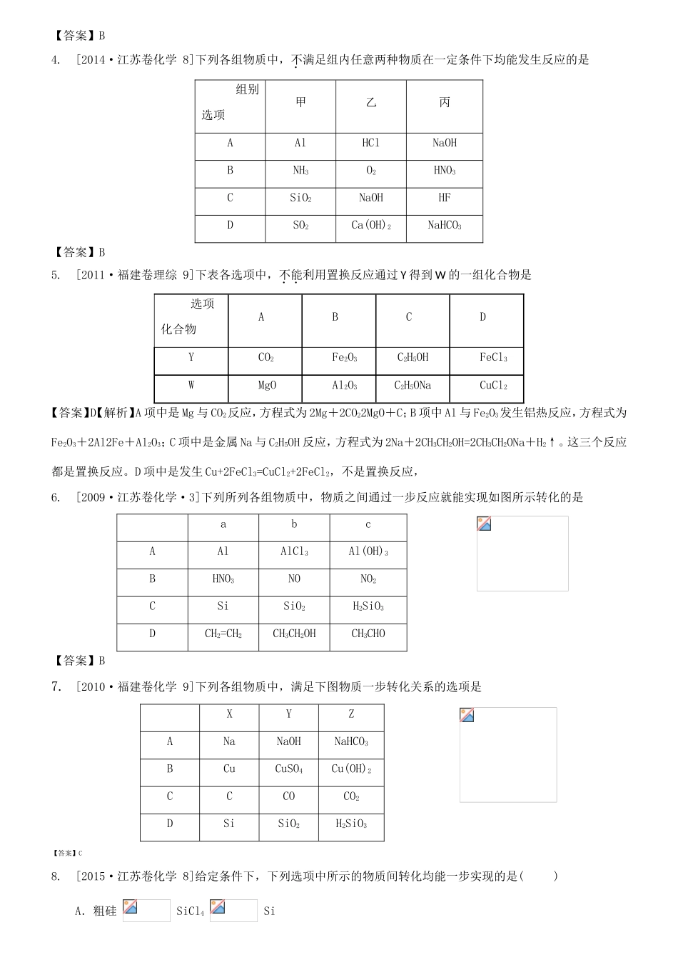 （水滴系列）山东省滕州市高考化学一轮复习 考前特训六 元素化学 新人教版-新人教版高三全册化学试题_第2页