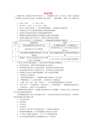 （水滴系列）山东省滕州市届高考化学二轮复习 作业手册 新人教版