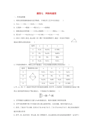 （江苏专用）高考化学大二轮总复习 热点题型排查练七 网络构建型-人教版高三全册化学试题