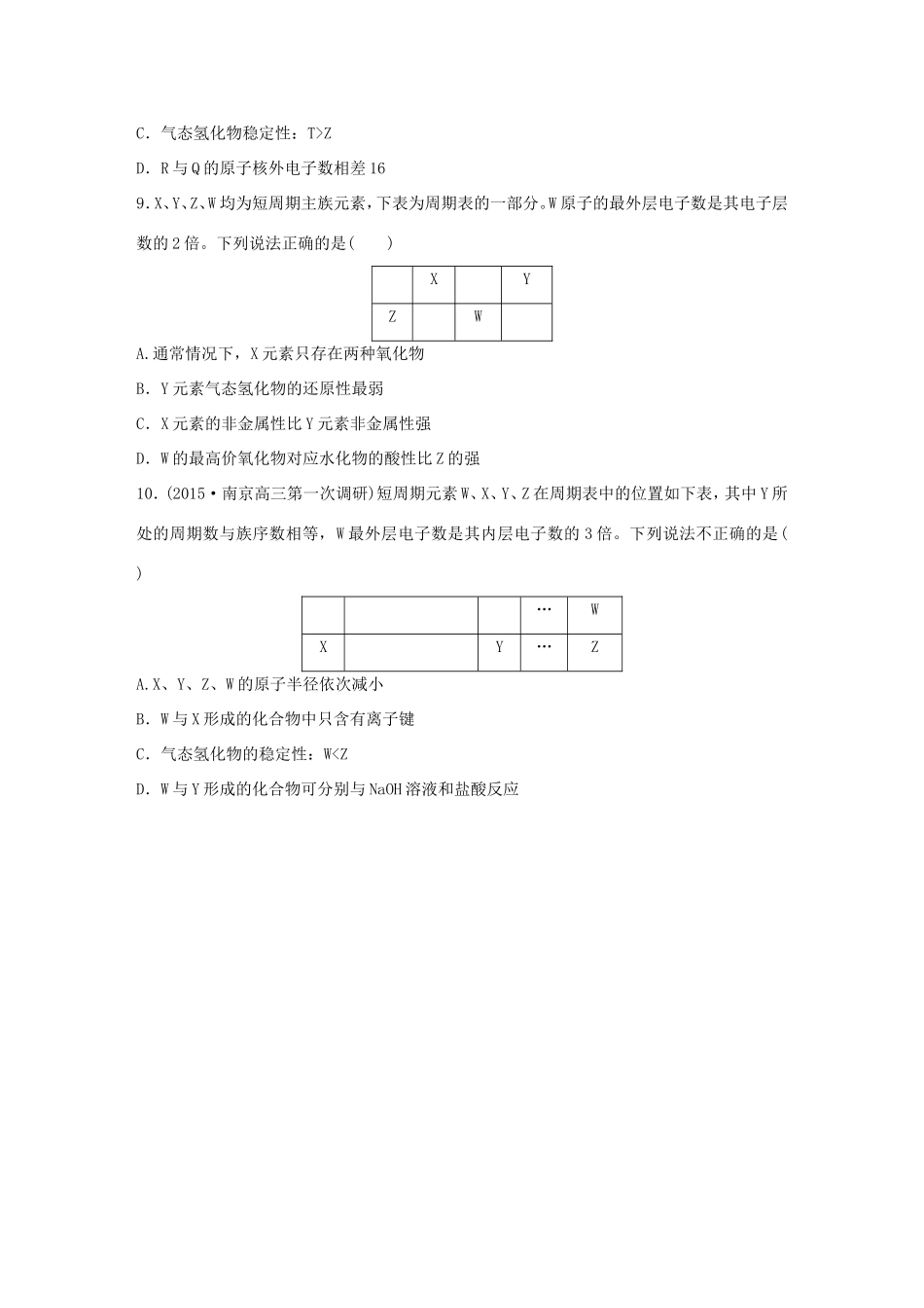 （江苏专用）高考化学大二轮总复习 热点题型排查练五 物质结构型-人教版高三全册化学试题_第3页
