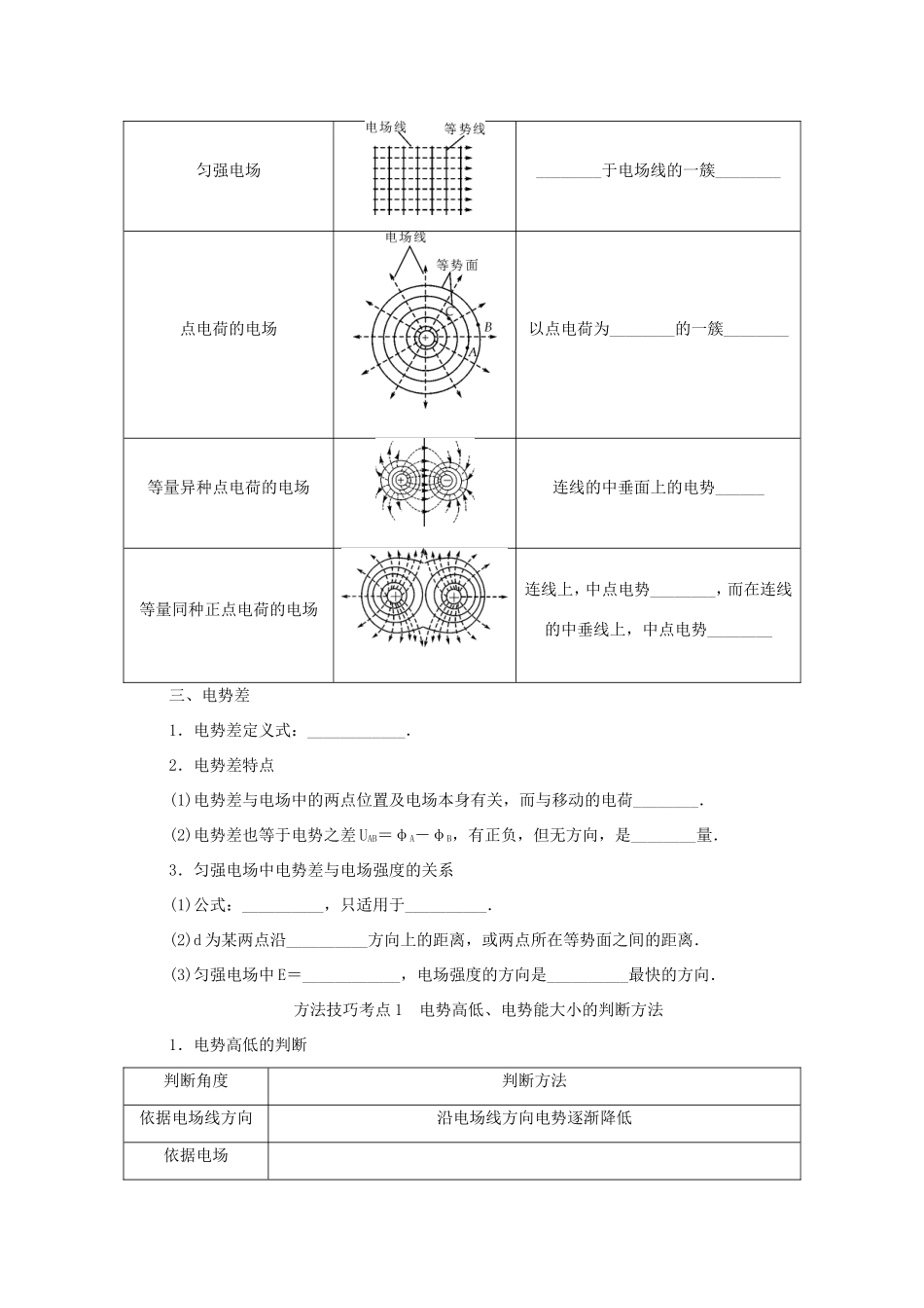 高考物理总复习 第26讲 电场能的性质讲义-人教版高三物理试题_第3页