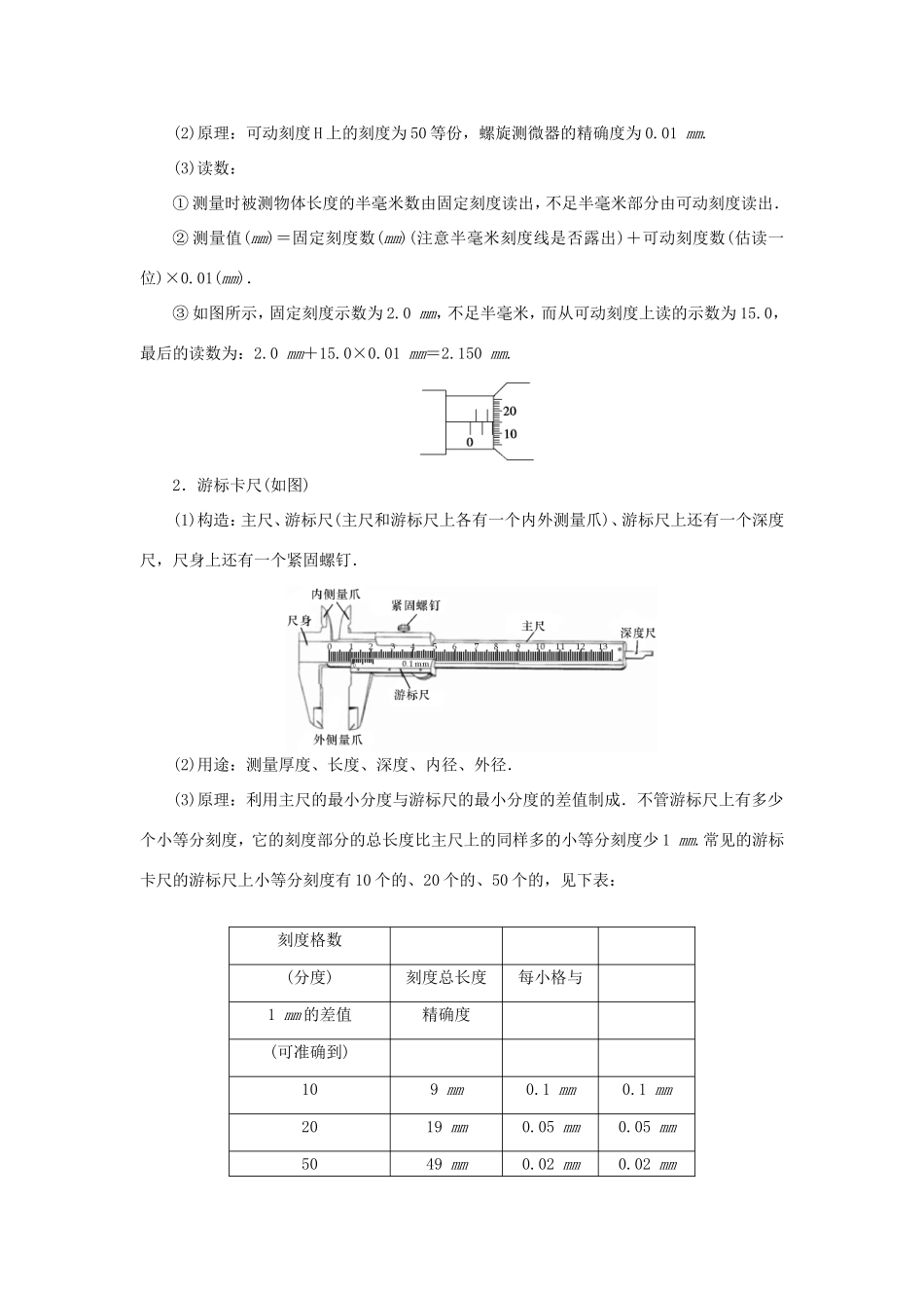 高考物理总复习 第31讲 实验六 决定导线电阻的因素讲义-人教版高三物理试题_第2页