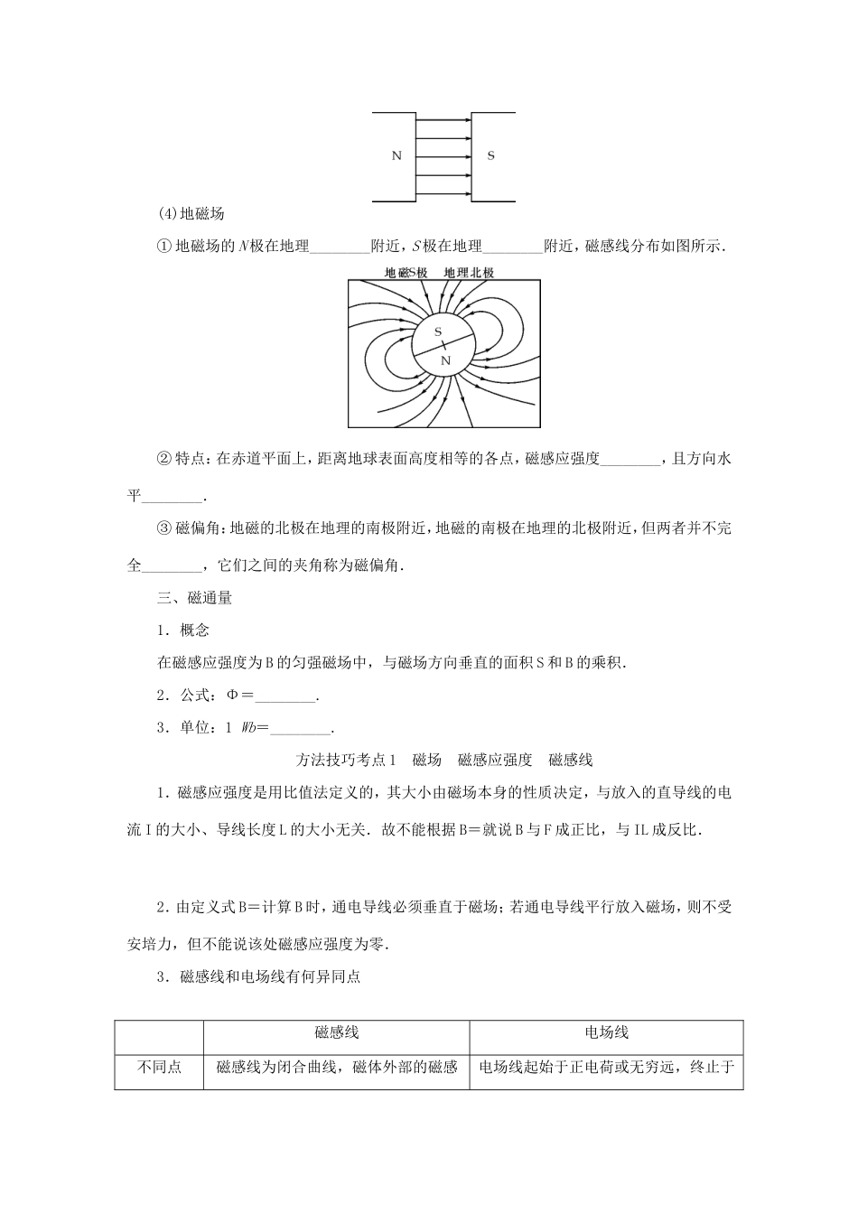 高考物理总复习 第35讲 磁场的基本概念讲义-人教版高三物理试题_第3页