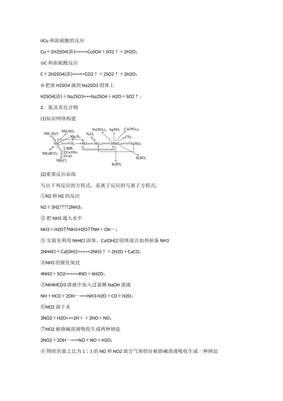 （江苏专用）高考化学大一轮总复习 硫、氮及其化合物排查落实训练八 新人教版-新人教版高三全册化学试题_第2页