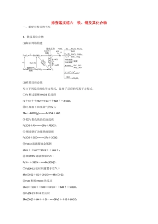 （江苏专用）高考化学大一轮总复习 铁、铜及其化合物排查落实训练六 新人教版-新人教版高三全册化学试题
