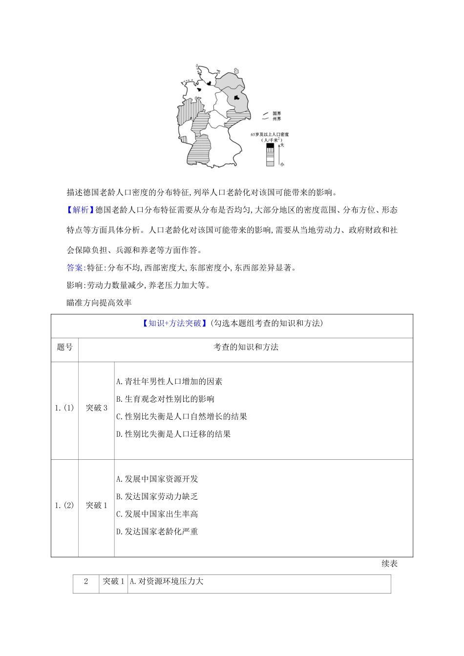 （江苏专用）高考地理一轮复习 第七章 人口的变化 1 人口的数量变化和人口的合理容量练习（含解析）新人教版-新人教版高三地理试题_第2页