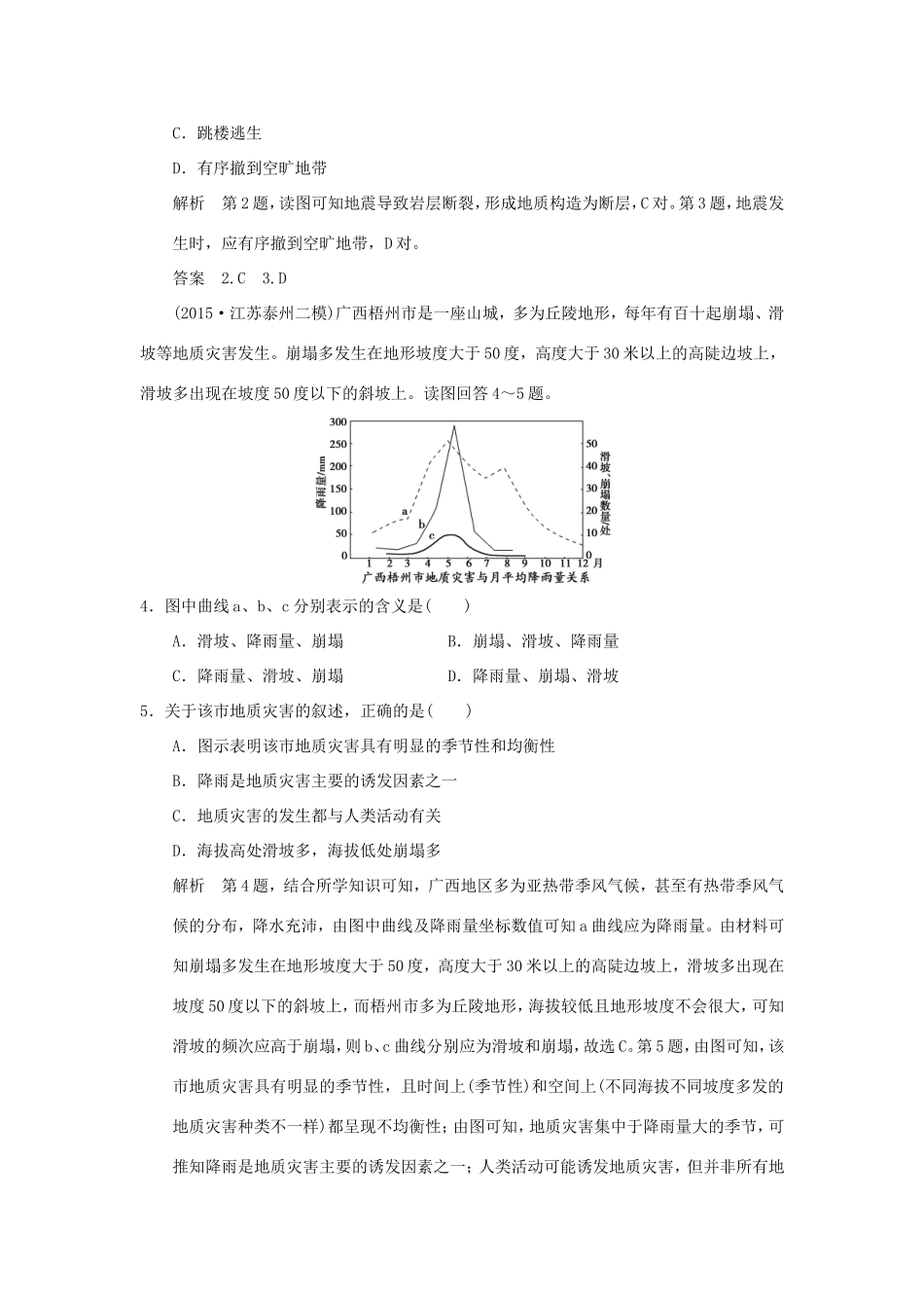 （江苏专用）高考地理一轮复习 第五单元 自然环境对人类活动的影响 第二节 自然灾害与人类 鲁教版-鲁教版高三地理试题_第2页