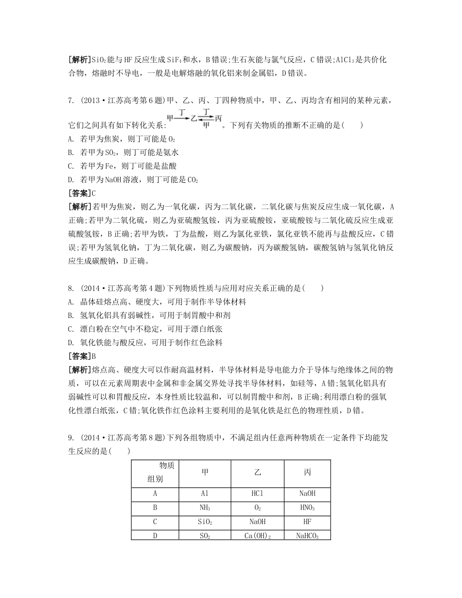 （江苏专用）高考化学二轮复习 专题二 物质的转化与物质的制备能力展示-人教版高三全册化学试题_第3页