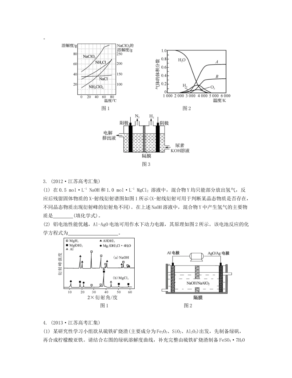 （江苏专用）高考化学二轮复习 专题十 考前回归 化学识图 检测与评估-人教版高三全册化学试题_第2页