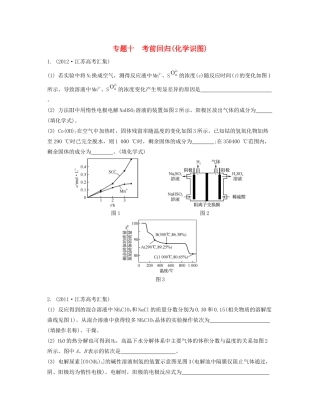 （江苏专用）高考化学二轮复习 专题十 考前回归 化学识图 检测与评估-人教版高三全册化学试题