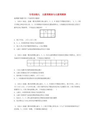 （江苏专用）高考化学二轮复习 专项训练九-人教版高三全册化学试题