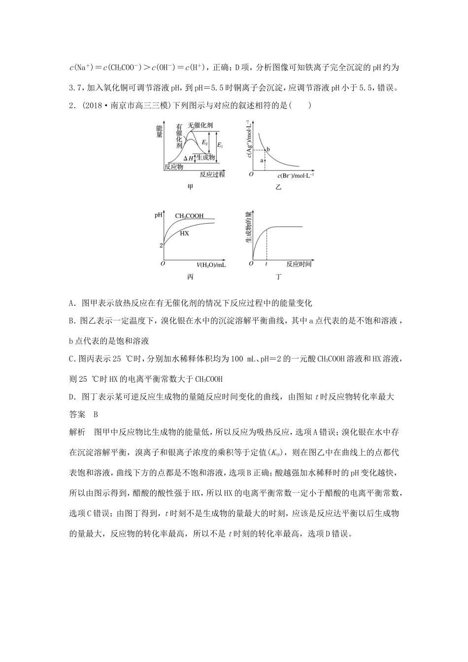 （江苏专用）高考化学总复习 优编增分练：选择题热点题型特训 题型十一 图像组合判断型-人教版高三化学试题_第2页