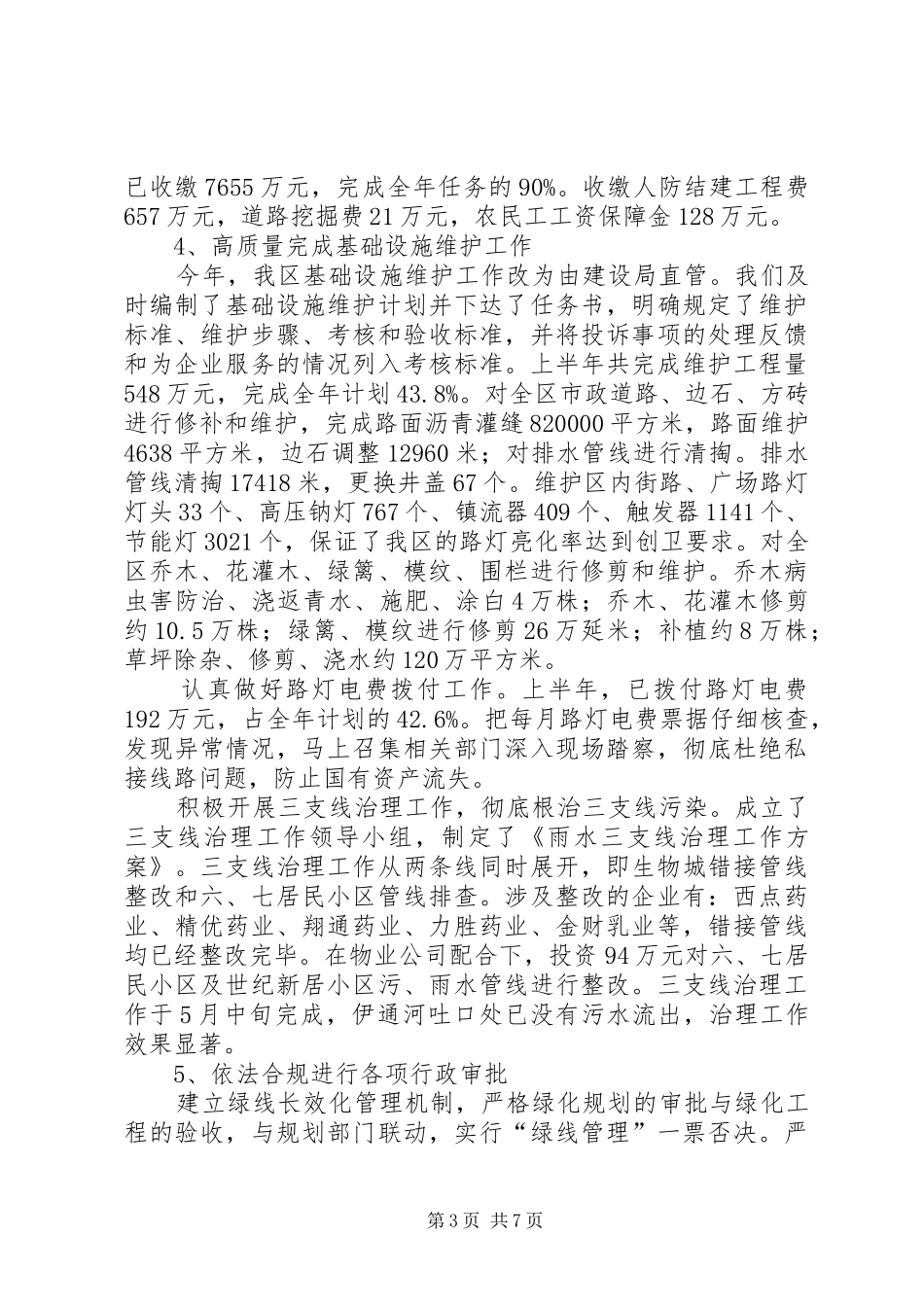 2024年建设发展局上半年工作总结_第3页