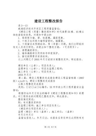 2024年建设工程整改报告