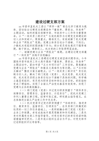 2024年建设过硬支部方案