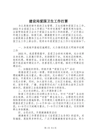 2024年建设局爱国卫生工作打算