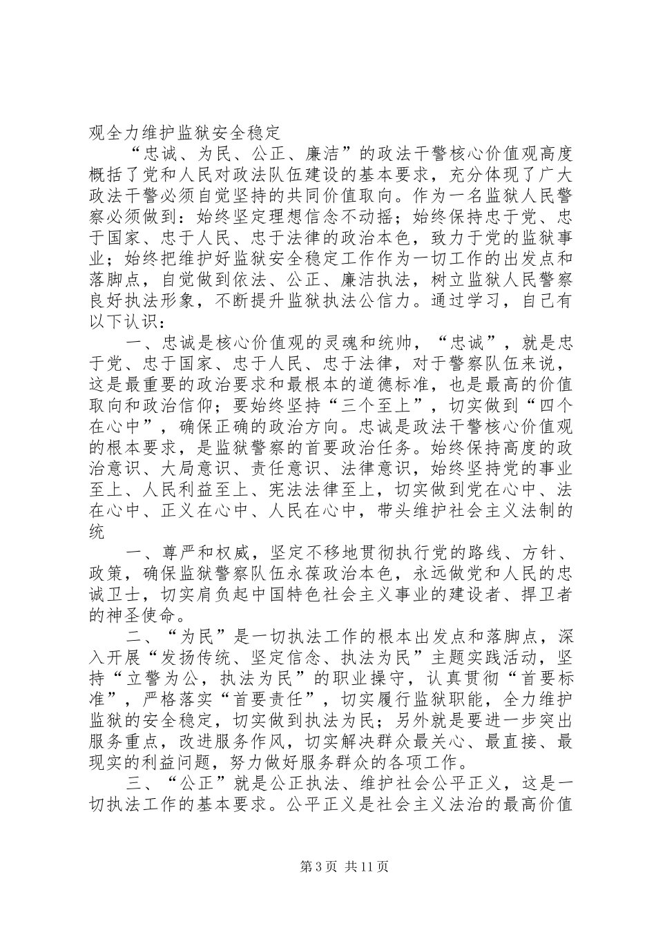 2024年脚踏实地践行政法干警核心价值观_第3页
