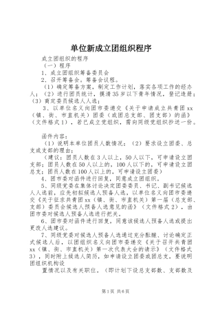 2024年单位新成立团组织程序