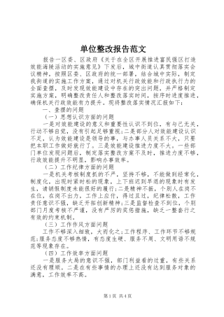 2024年单位整改报告范文