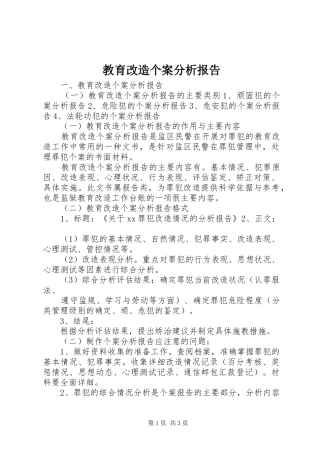 2024年教育改造个案分析报告