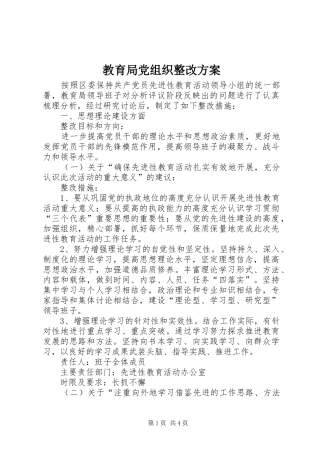 2024年教育局党组织整改方案