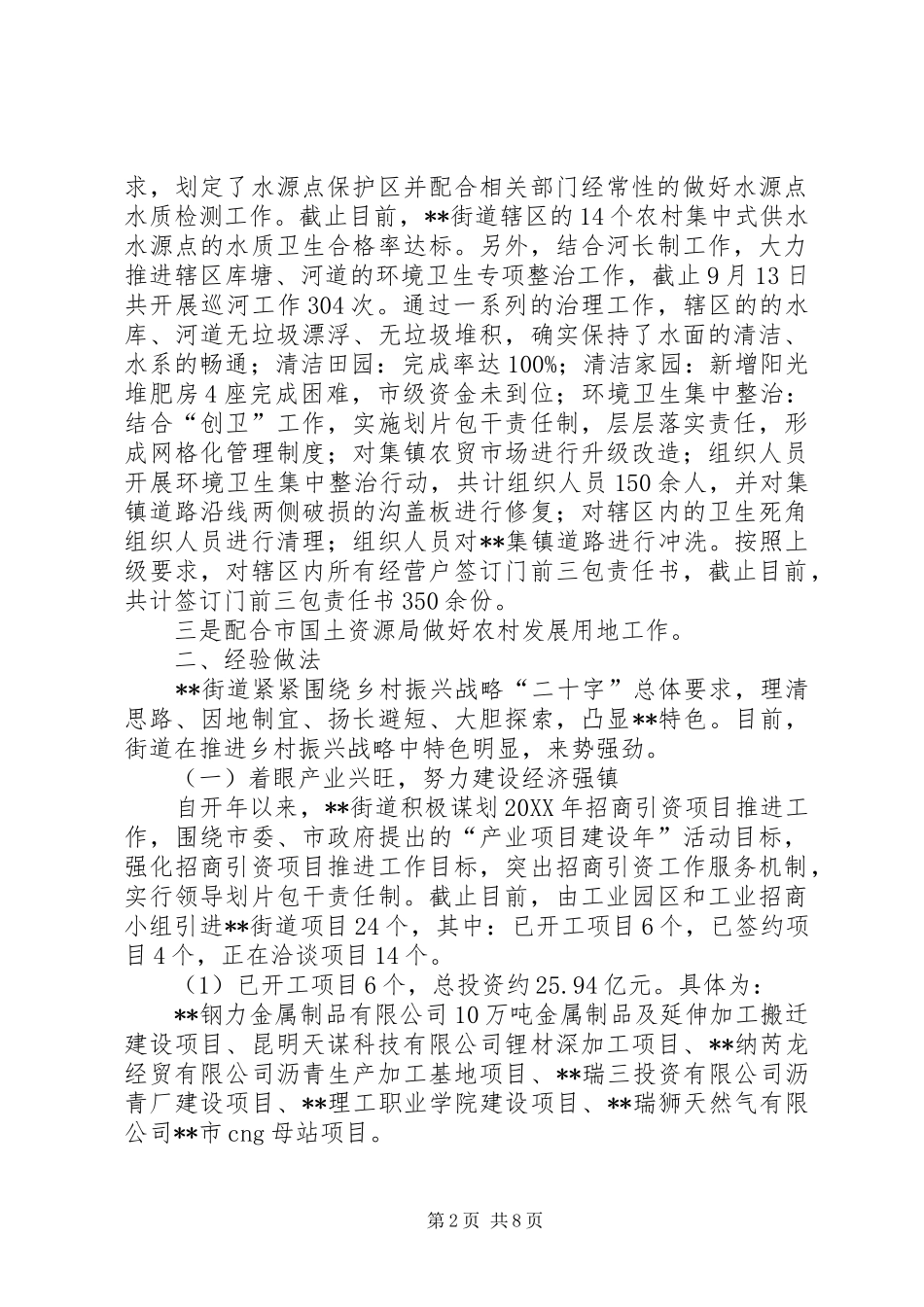 2024年街道乡村振兴战略工作总结_第2页