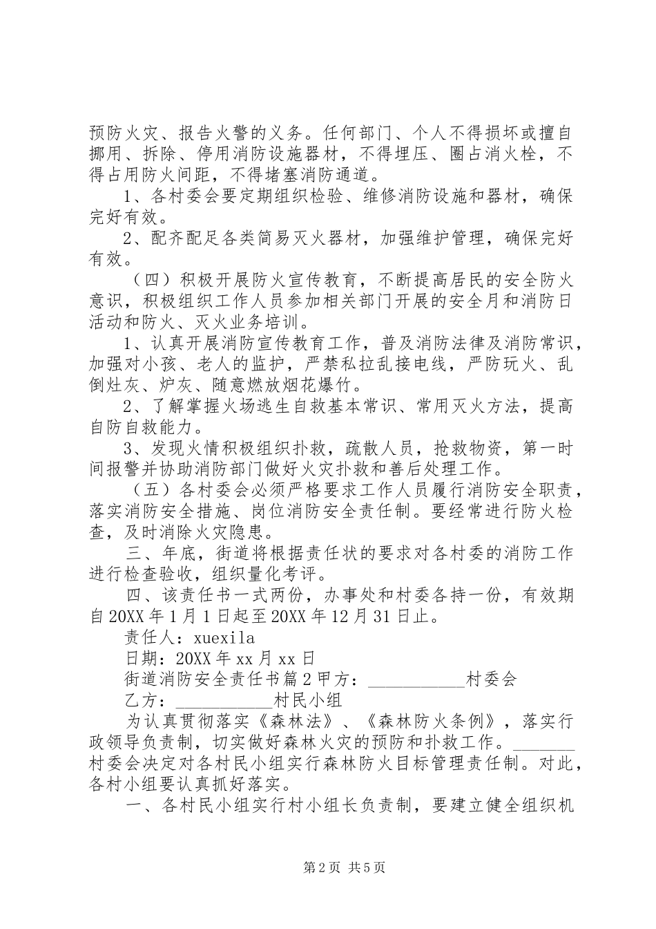 2024年街道消防安全责任书_第2页