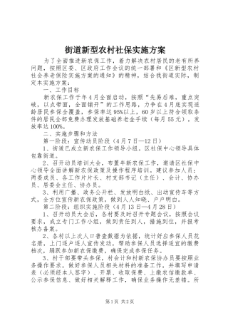 2024年街道新型农村社保实施方案