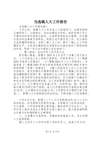 2024年当选镇人大工作报告