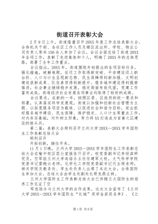 2024年街道召开表彰大会