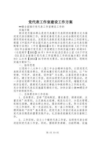 2024年党代表工作室建设工作方案