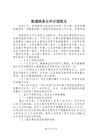 2024年街道政务公开计划范文