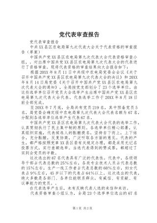 2024年党代表审查报告