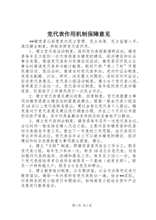 2024年党代表作用机制保障意见