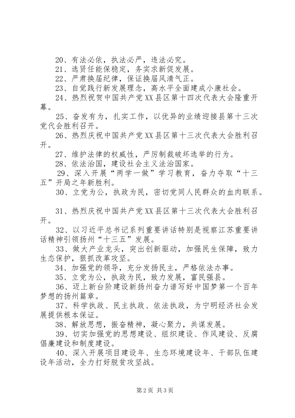 2024年党代会宣传标语_第2页