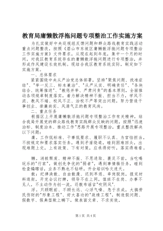 2024年教育局庸懒散浮拖问题专项整治工作实施方案