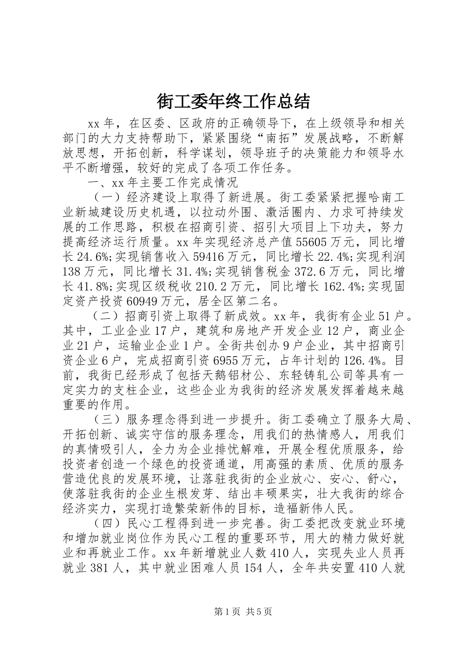2024年街工委年终工作总结_第1页