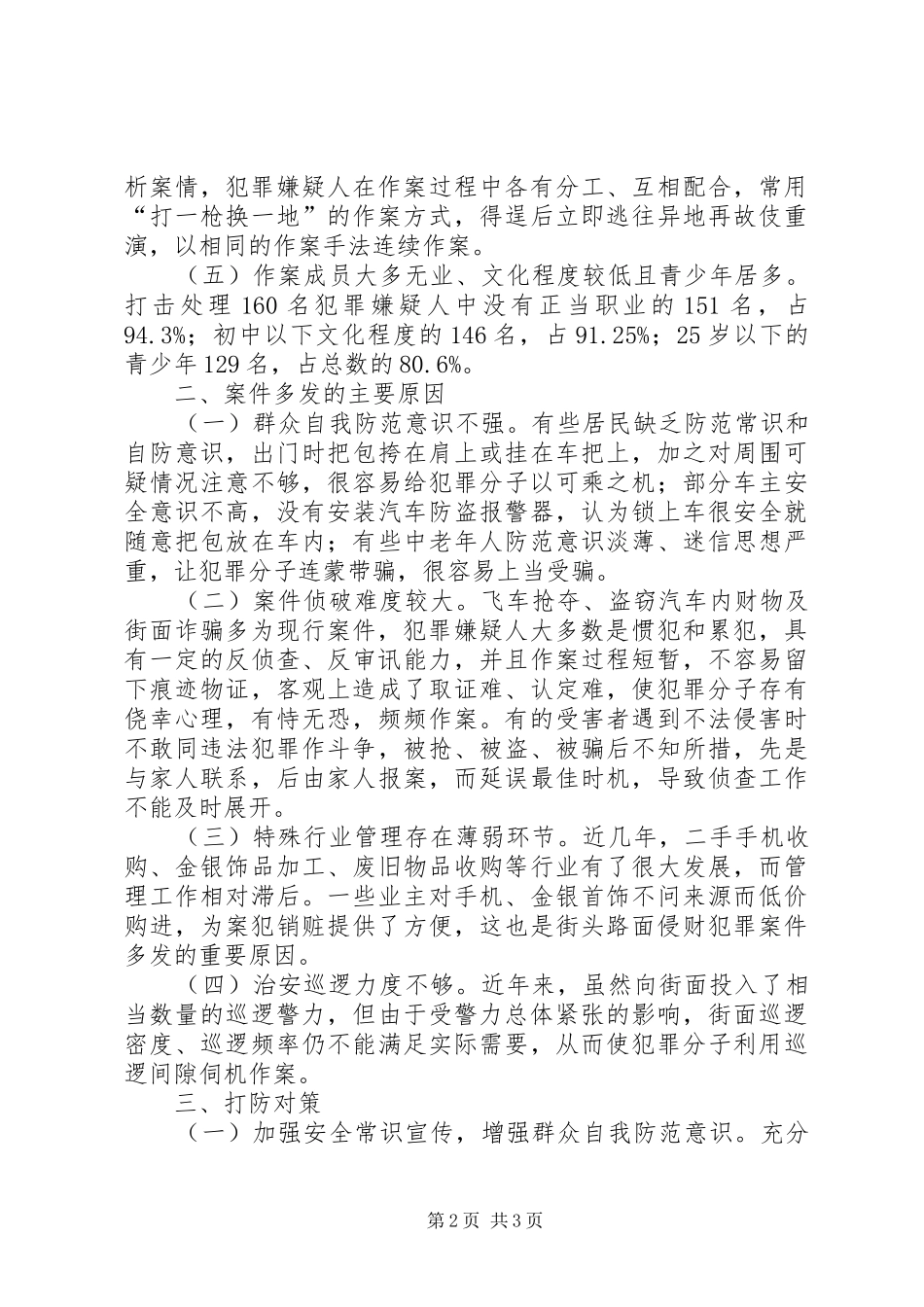 2024年街面侵财犯罪的调研汇报_第2页