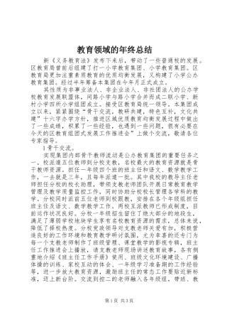 2024年教育领域的年终总结