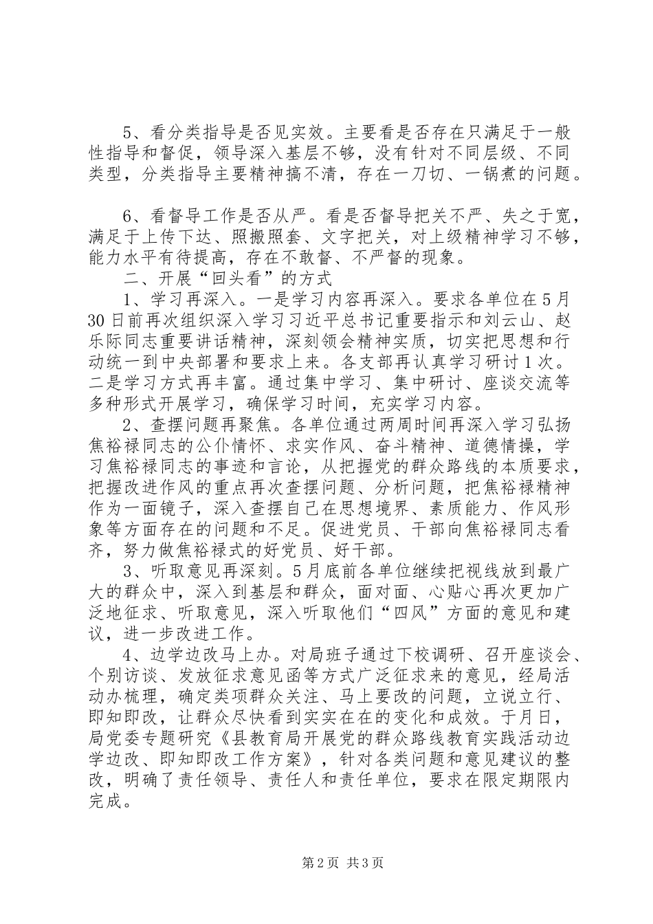 2024年党的群众路线回头看活动实施方案_第2页