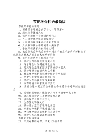2024年节能环保标语最新版