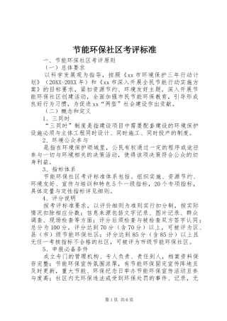 2024年节能环保社区考评标准