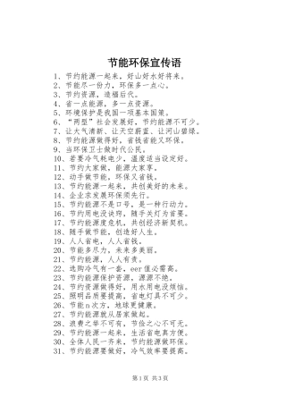 2024年节能环保宣传语