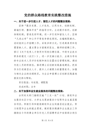 2024年党的群众路线教育实践整改措施